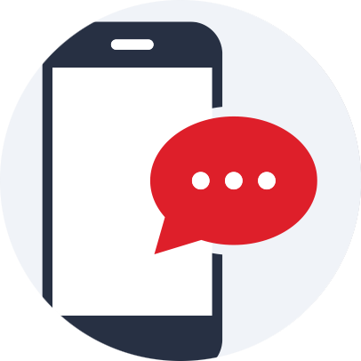Smartphone with a speech bubble icon