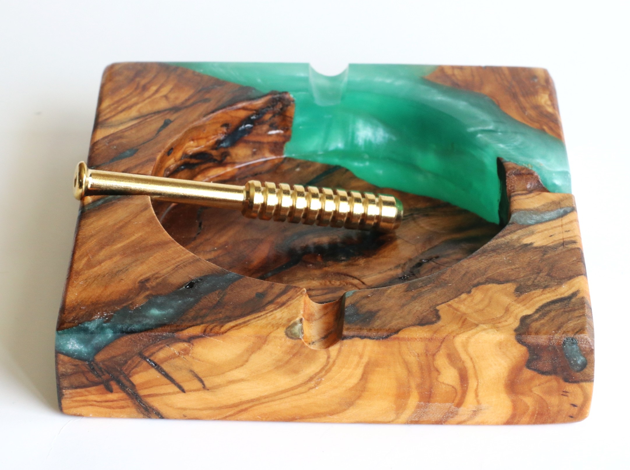 Olive Wood Ashtray-Tunisian Art Piece-World Class Gift