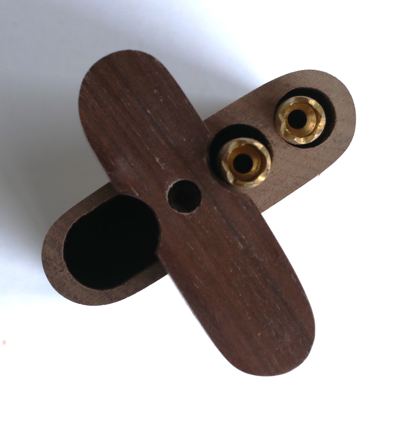 4" Walnut Double Hitter Dugout & Glass Pipe-American Crafted Dugout