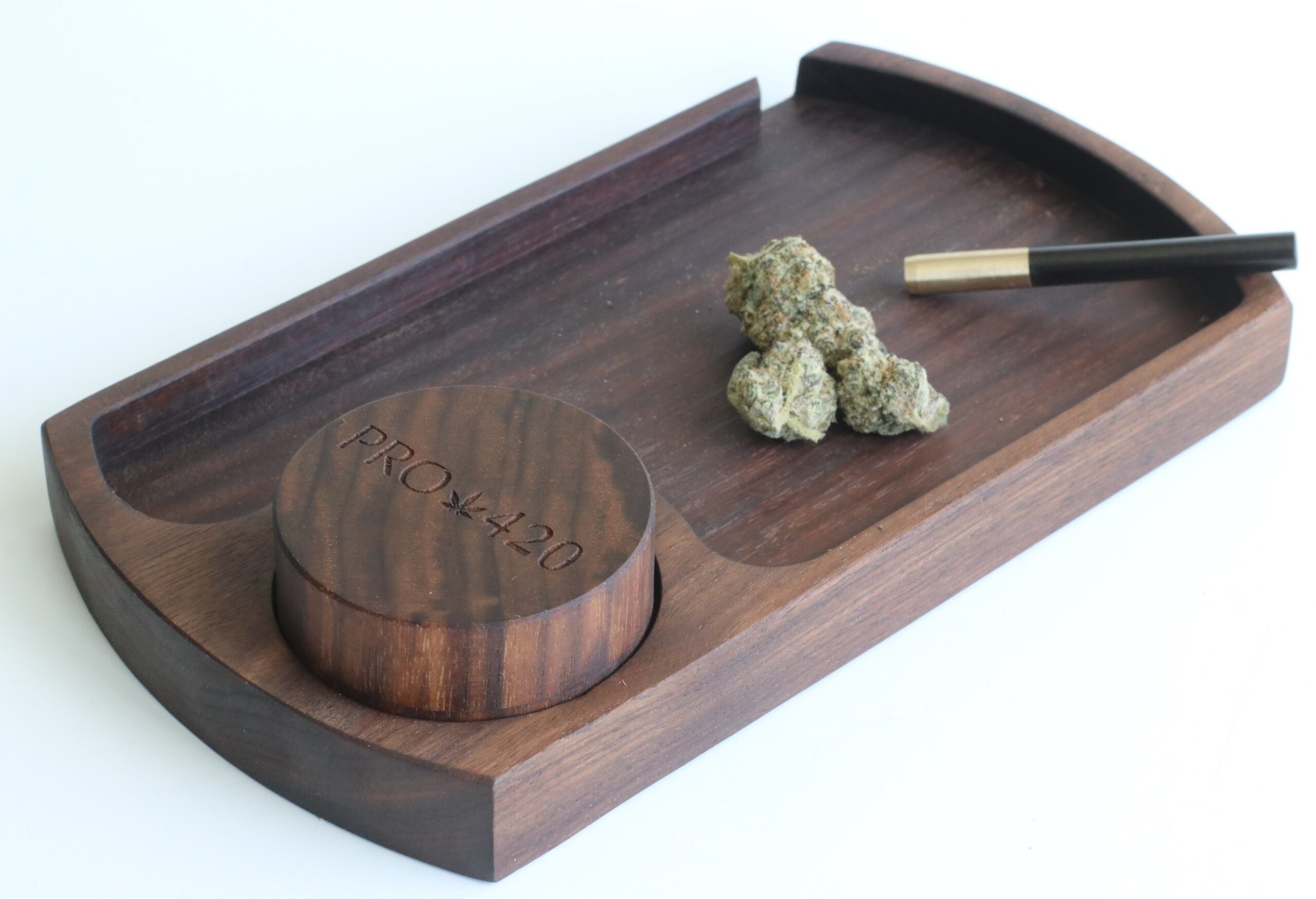 The Ultimate Tray- Handcrafted Walnut Rolling Tray for Smokers