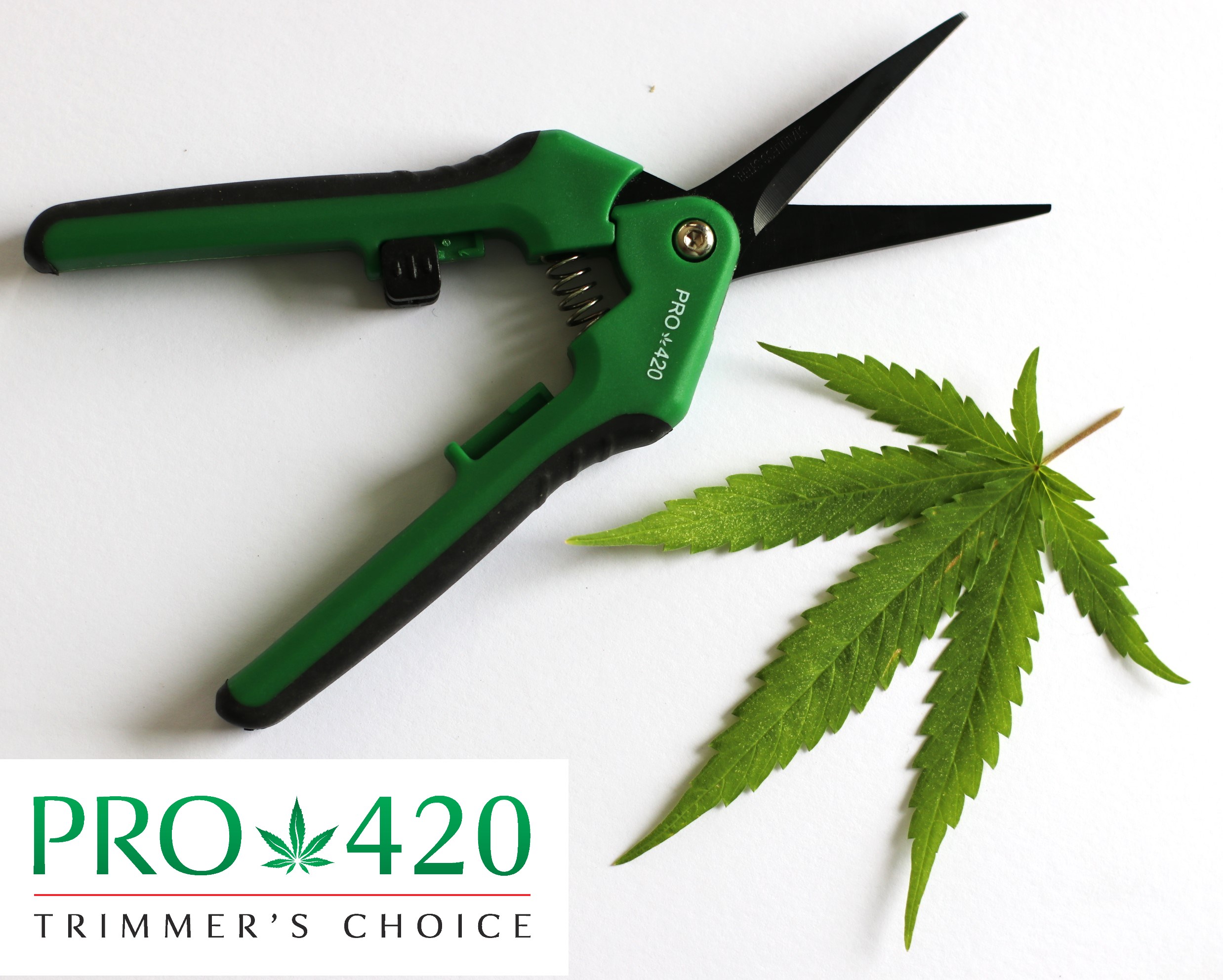 PRO 420 Scissors-2 Pack of Classic & Spring Loaded- Bud Trimming Scissors - Spring Loaded Scissors