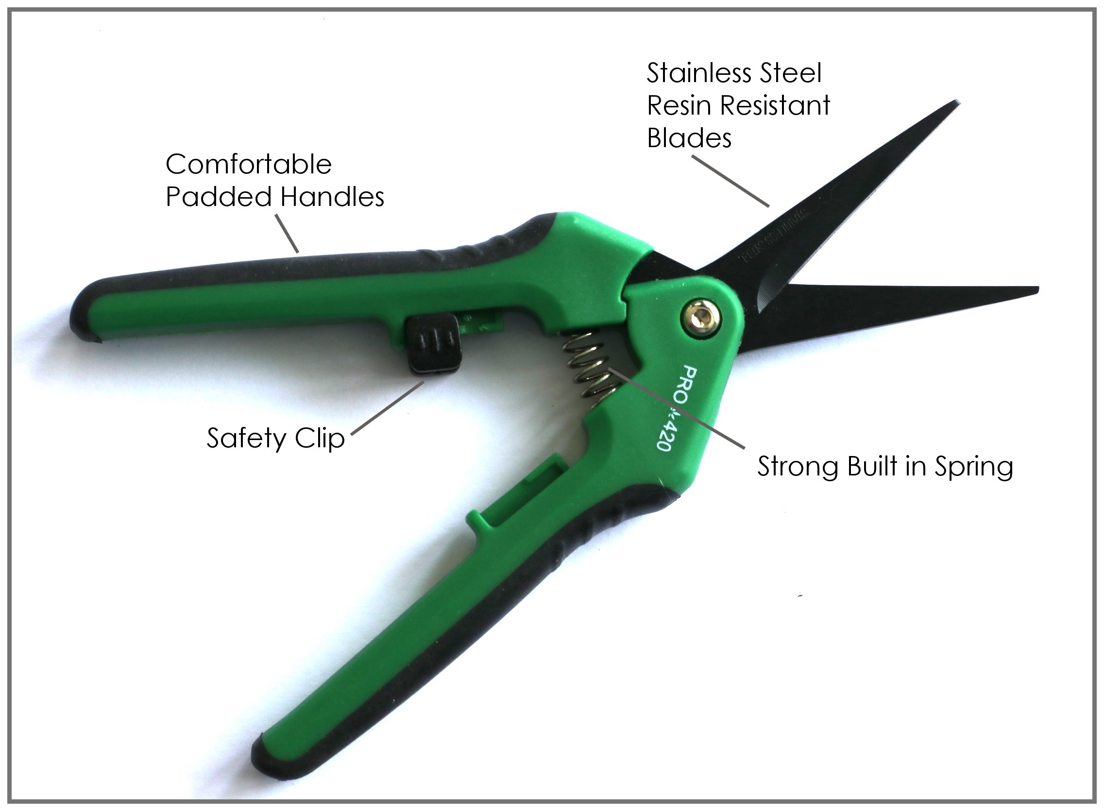 PRO 420 Combo Pack- Silver Classics & Spring Loaded Scissors- Trim-Manicure-Harvest- Trimmer's Choice - Spring Loaded Scissors