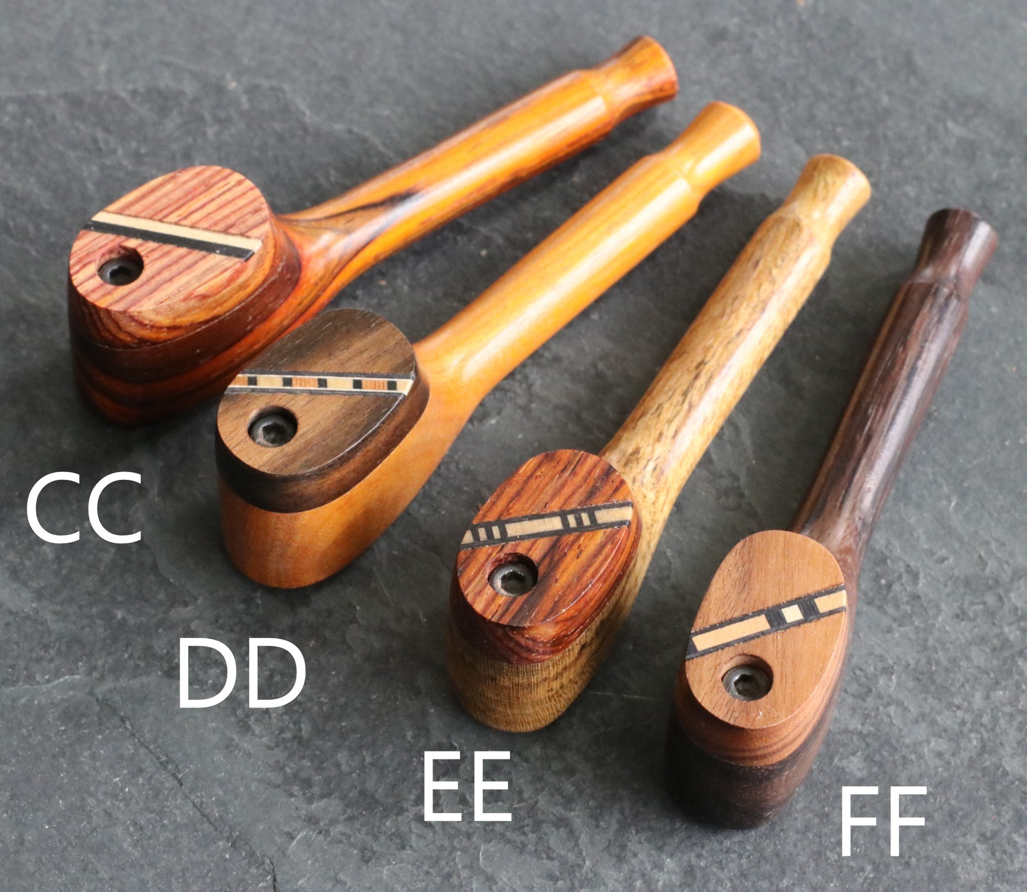 3.5" Exotic Wood Pipe- Z4 SWIVEL INLAY American Crafted Smoking Pipe