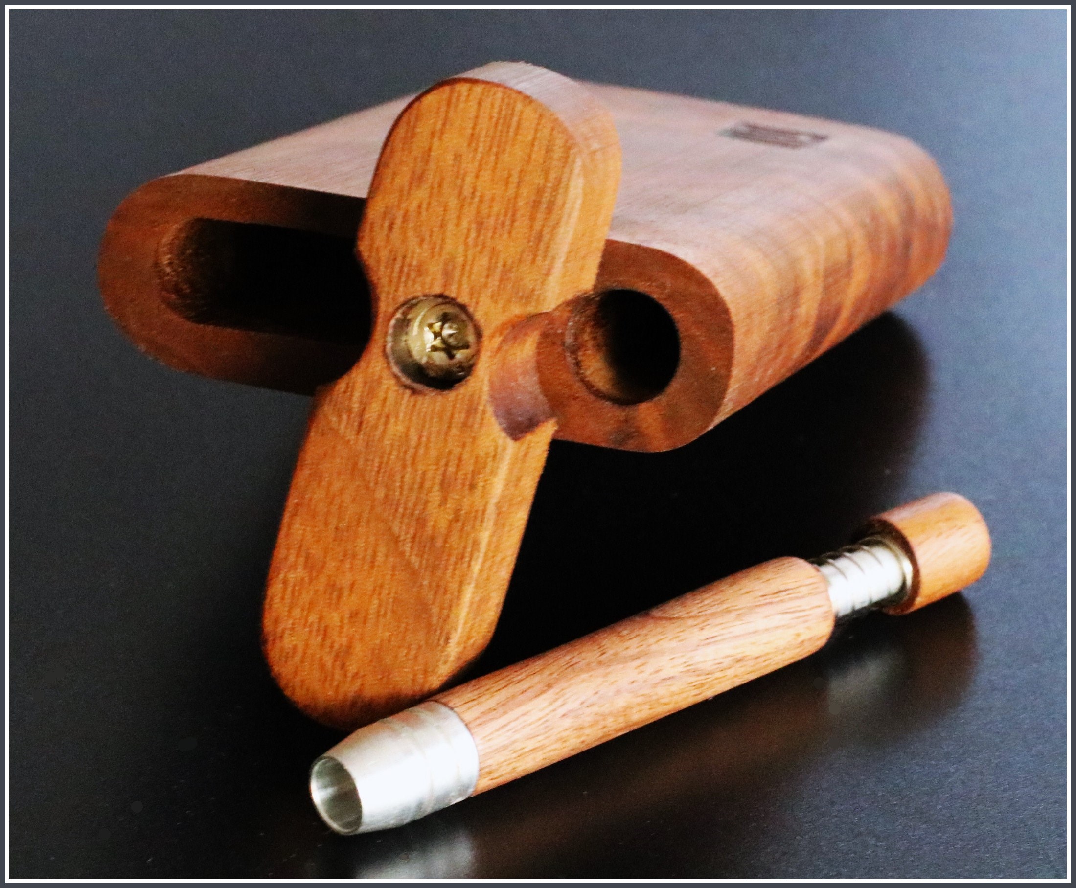 4" Black Walnut Dugout & Spring Loaded Walnut One Hitter-Perfect Match - 4' Black Walnut Dugout & Spring Loaded Walnut One Hitter-Perfect Match