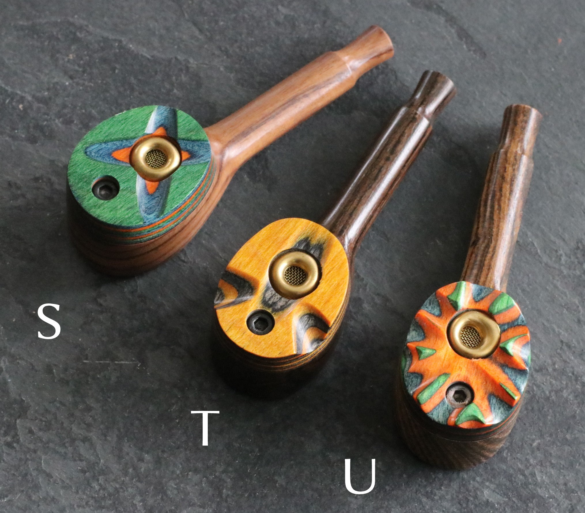3.5" Swivel Lid Pipe-Z10 RB SWIVEL- Handcrafted Exotic Wood Smoking Pipe - Exotic Wood Pipe