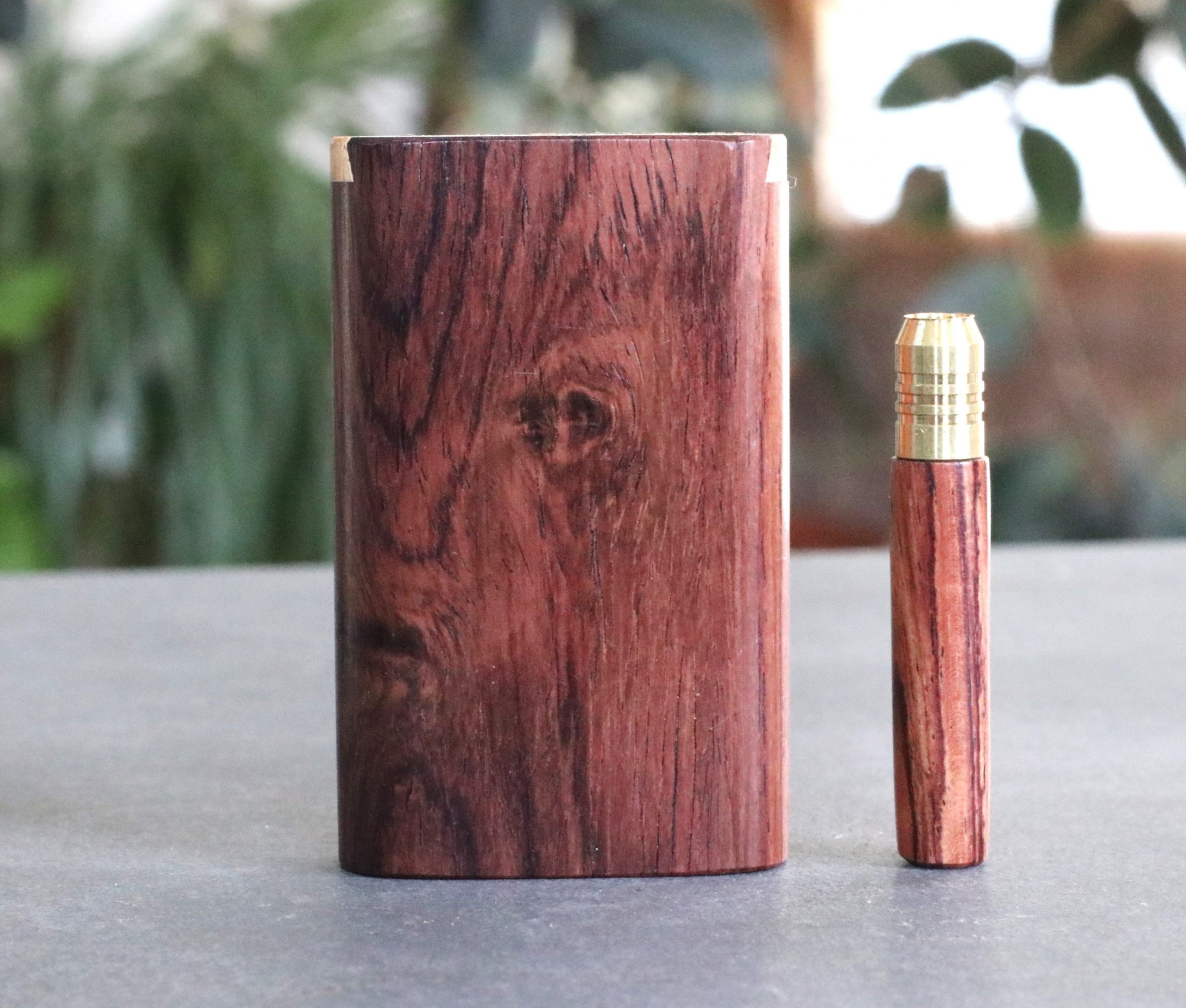 3" & 4" Honduras Wood Dugouts-  Slider Lid- One Hitter of your Choice - Honduras Pearl inlay Dugout