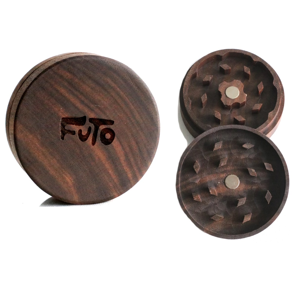 Futo Walnut Wood Grinder- 2 Piece simple easy to use herb grinder - Wood Grinder