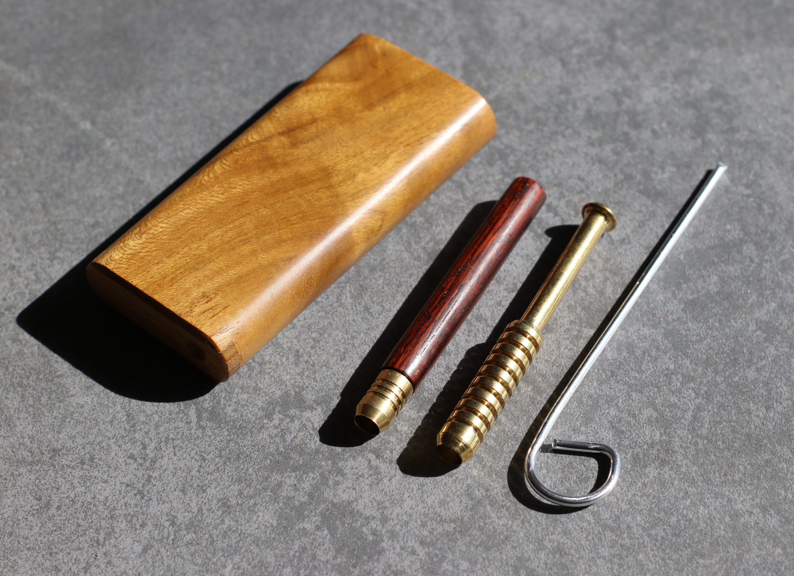 Exotic Wood Dugout-One Hitter Pipes & Poker- The Ultimate Dugout Gift-Old School Classy Smoker's Kit