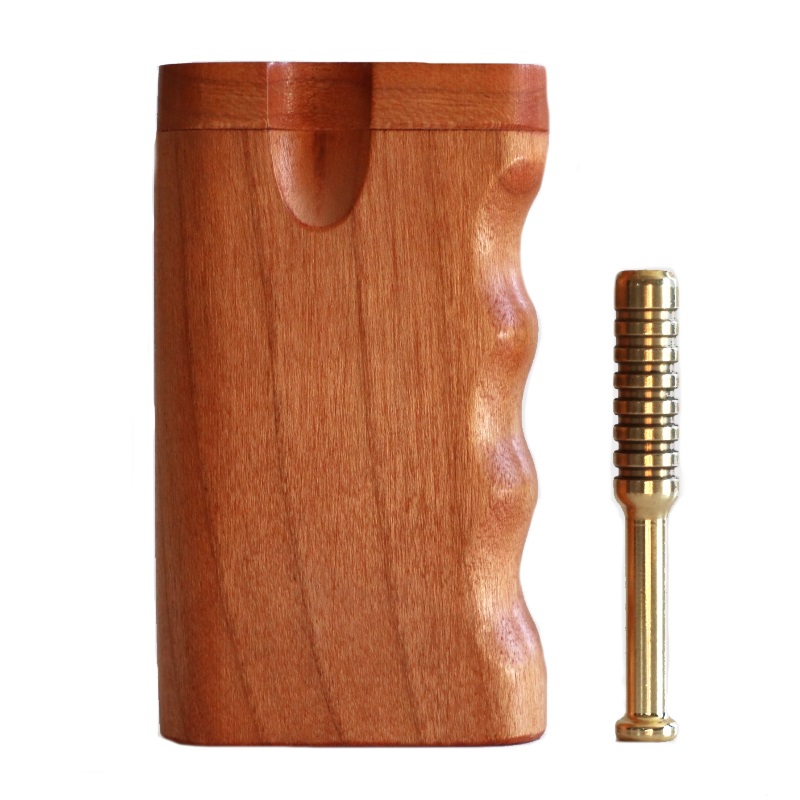 3" & 4" Cherry Spring Lock Dugouts & One hitter pipes-American Handcrafted Stash Boxes - Cherry Snap Top Dugout