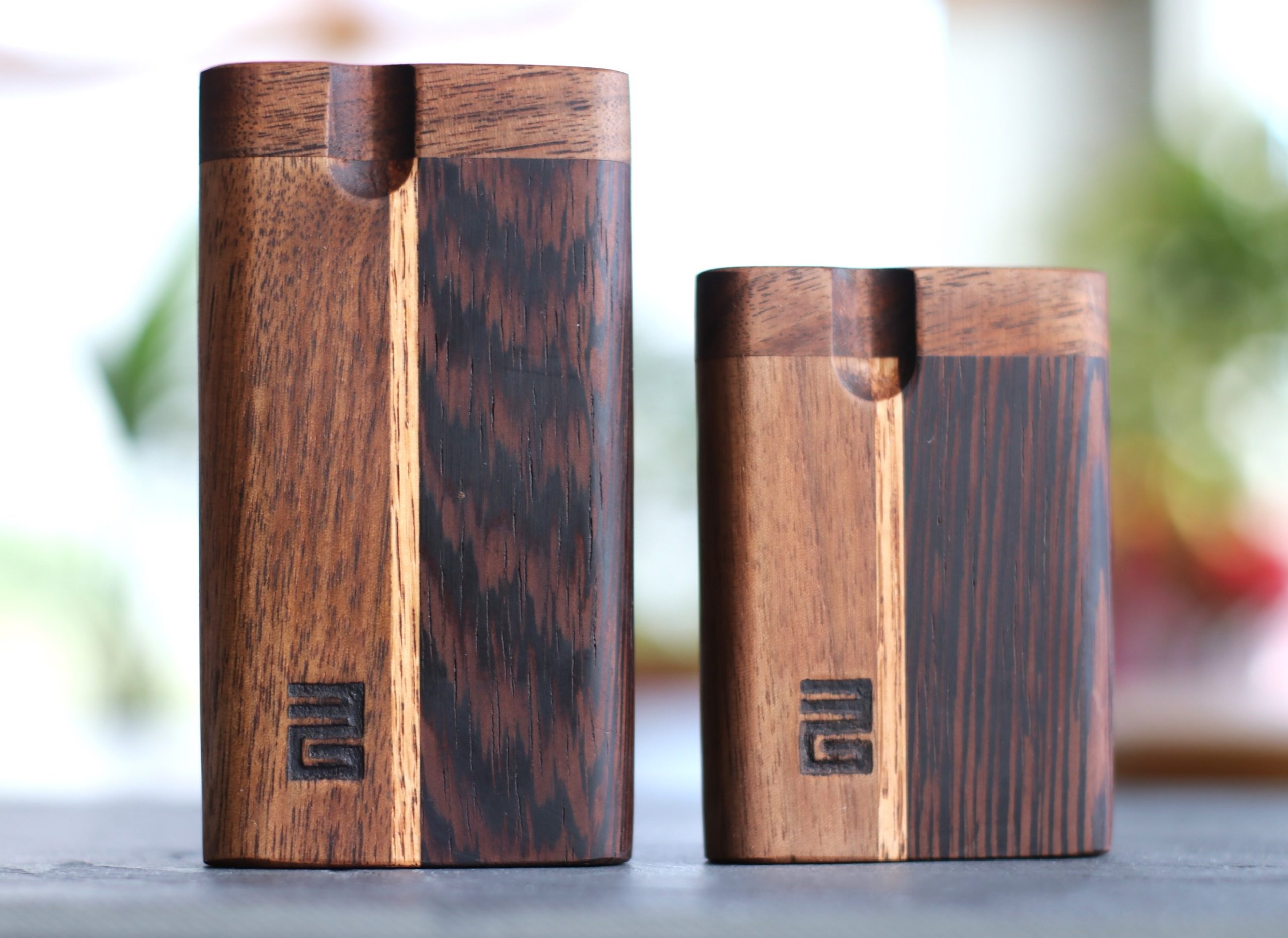 3rd Grain Swivel Lid Dugouts & One hitter pipes-American Crafted Stash Box-Walnut/Wenge Mix - 3rd Grain Dugouts