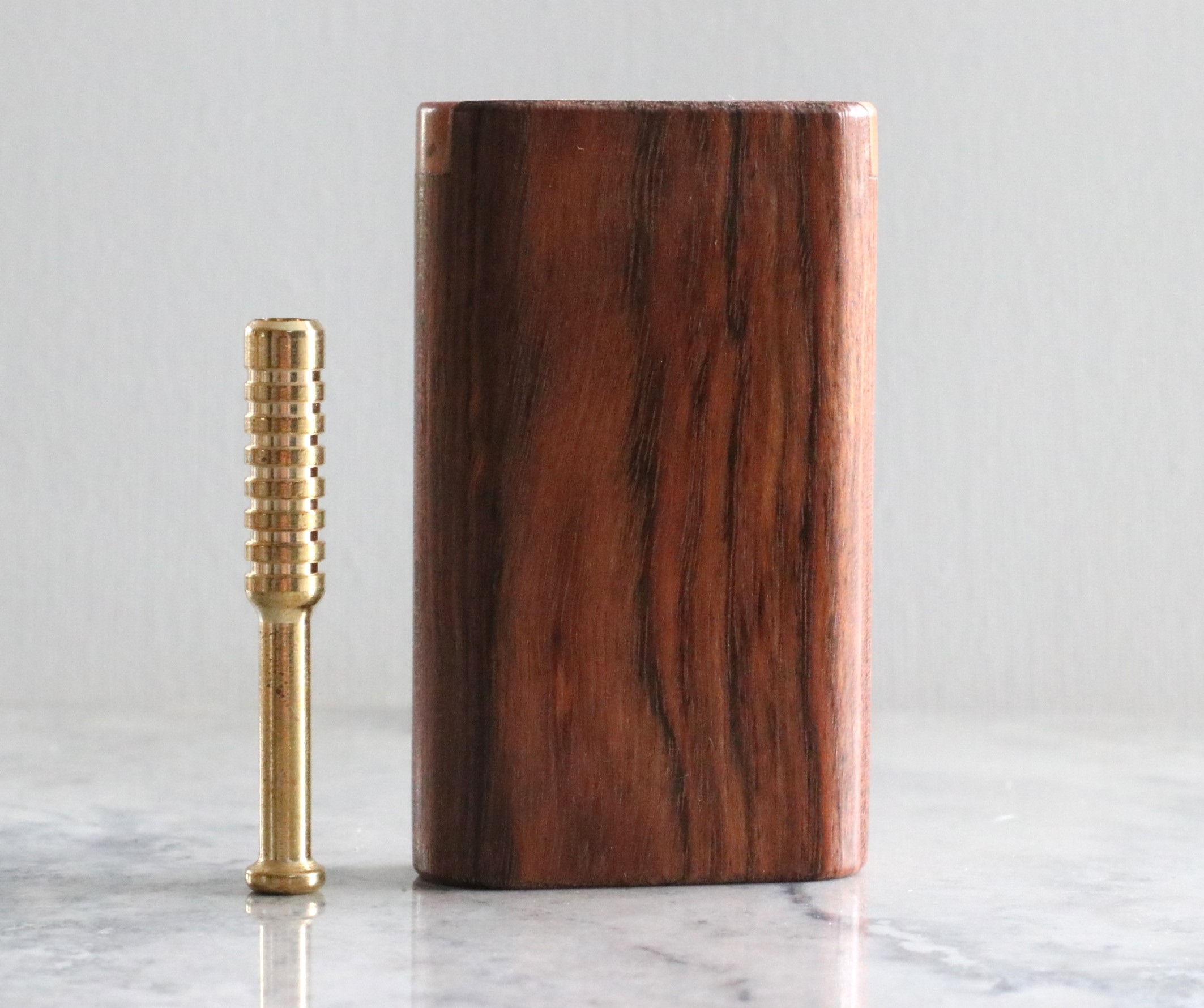 Caribbean Rosewood Dugouts & One Hitter Pipes-Snap Top Lids-American Crafted Stash Box