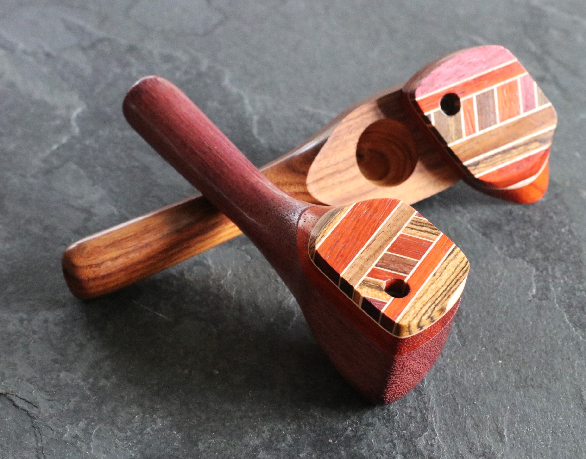 Exotic Wood Swivel Lid Pipe-TP26LT-4"-American Handcrafted Smoking Pipe - Exotic Wood Pipe