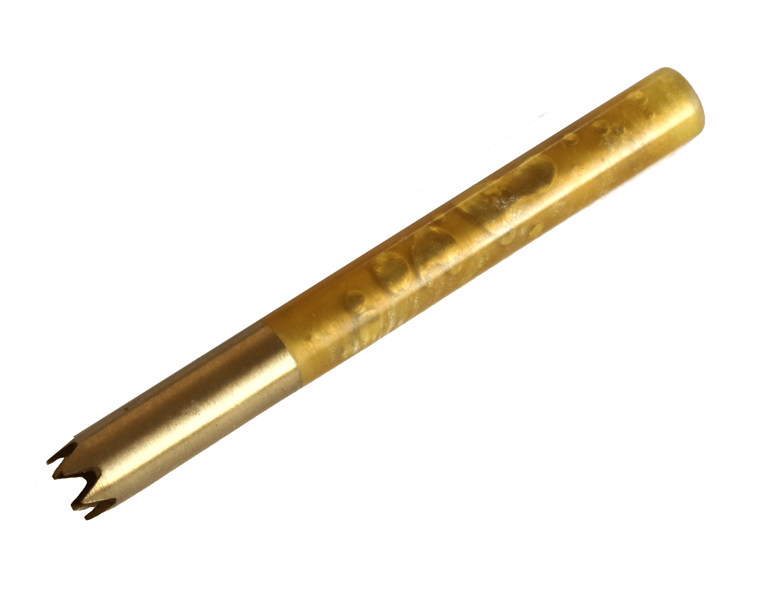 3" Brass Grinder Tip One Hitter Pipes w/wood cover & Brass Poker-Fits most 4" Dugouts