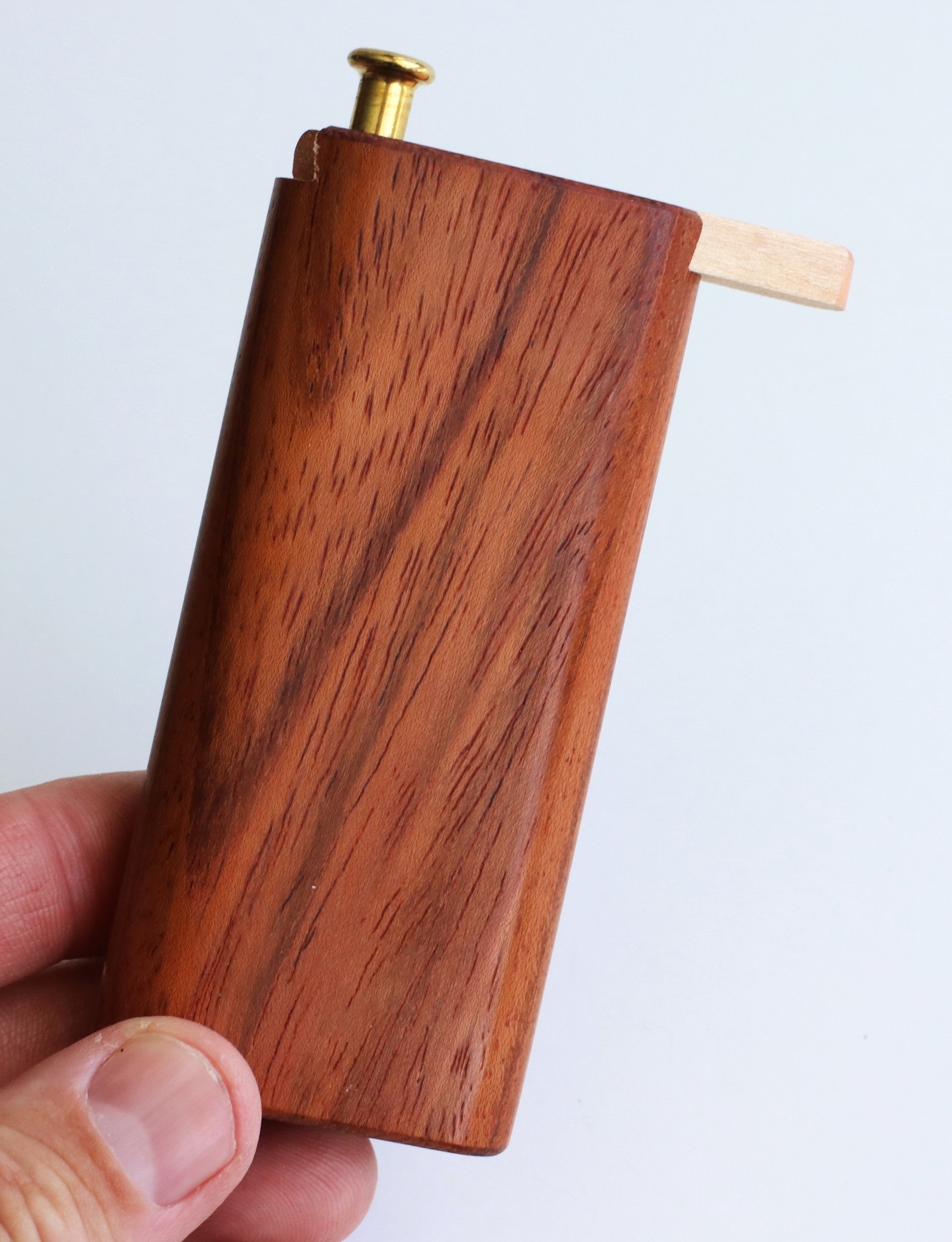 4" Brazilian Cherry Wood Slider Lid Dugouts w/ One Hitter Pipes-American Crafted Stash Boxes