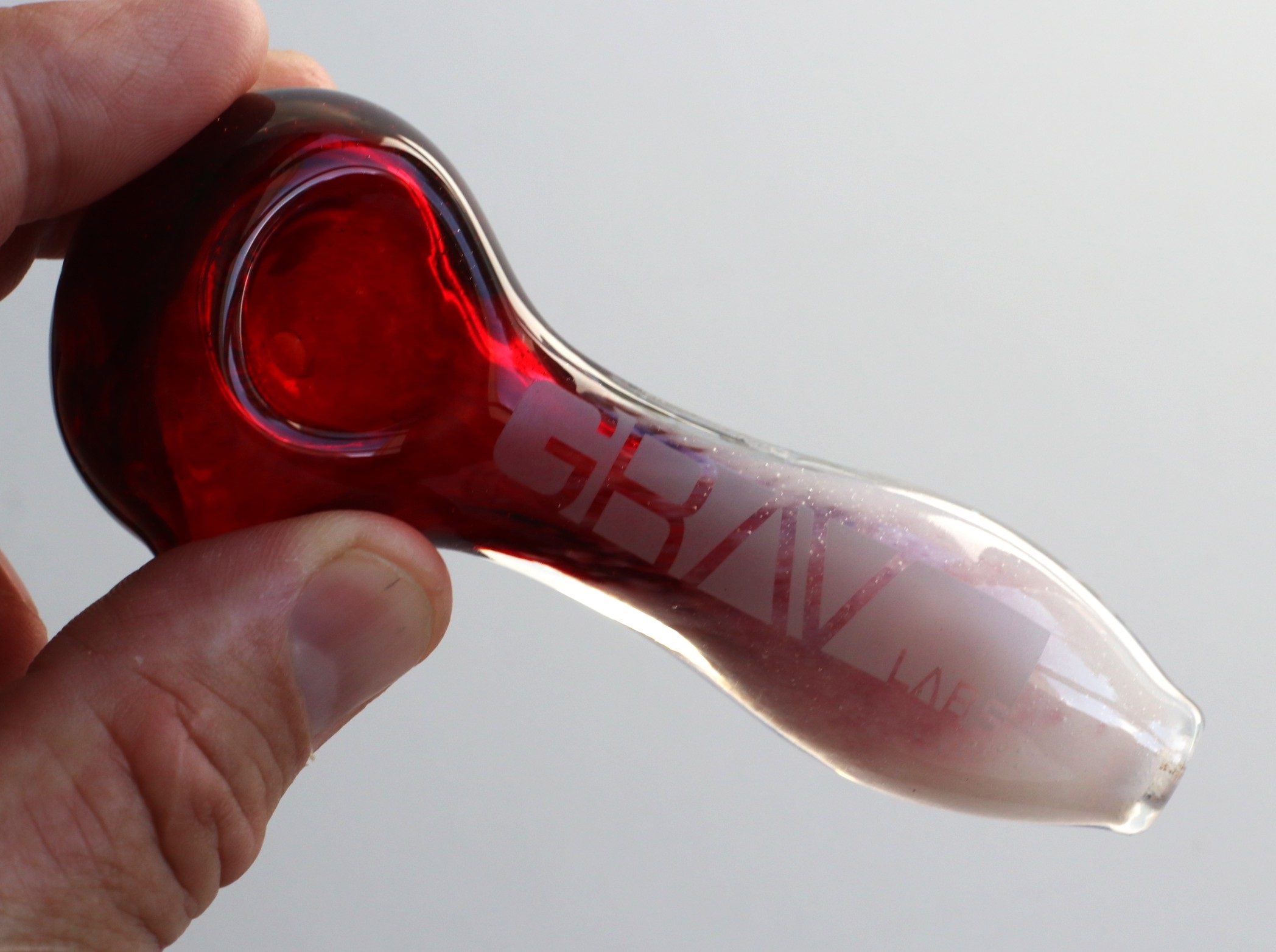 4" Grav Labs Spoon Pipe 100mm-Multi-Colors - Glass Spoon Pipe by GRAV
