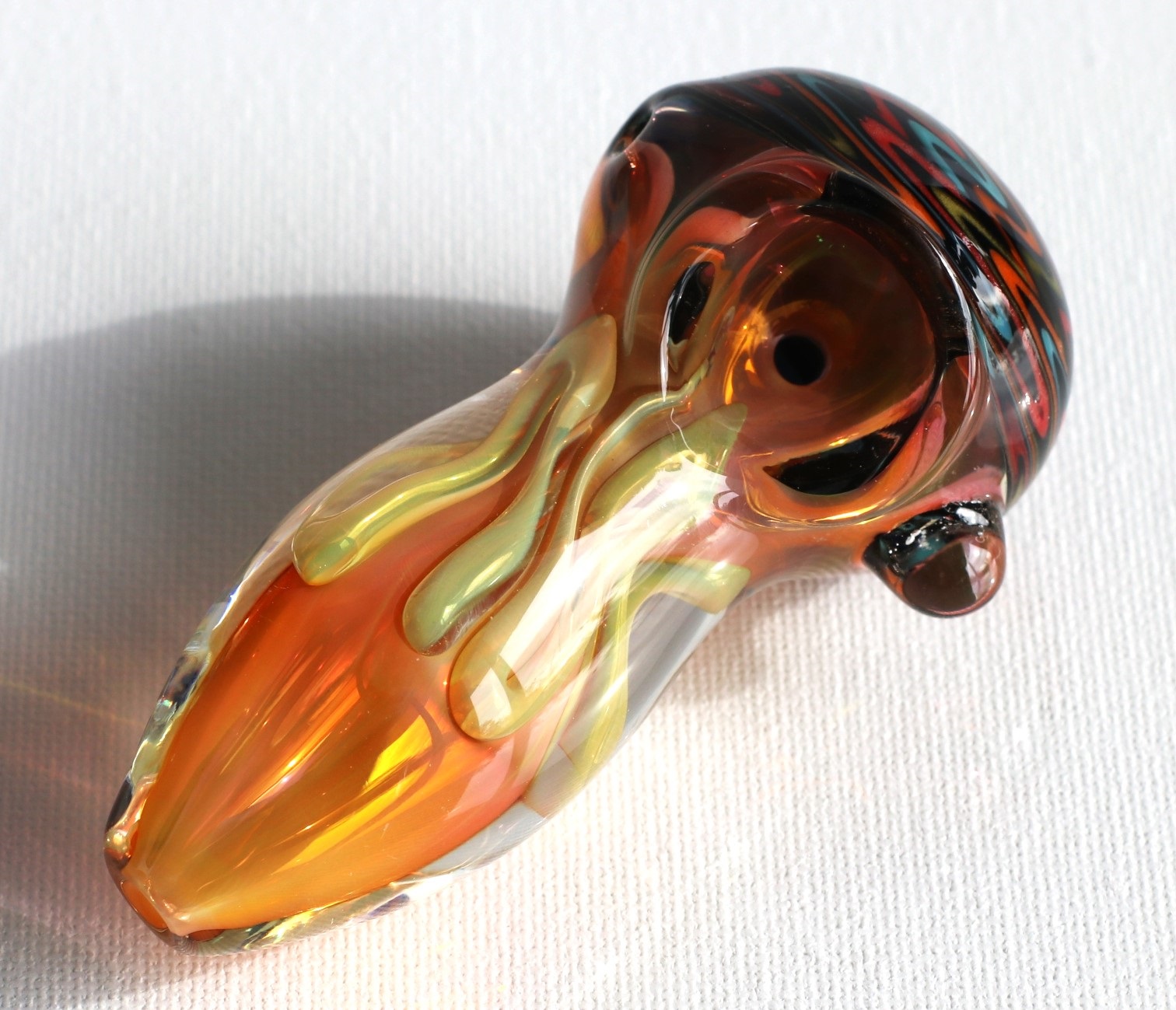3.5"" Glass Spoon Pipe-Spiral - Glass Spoon Pipe