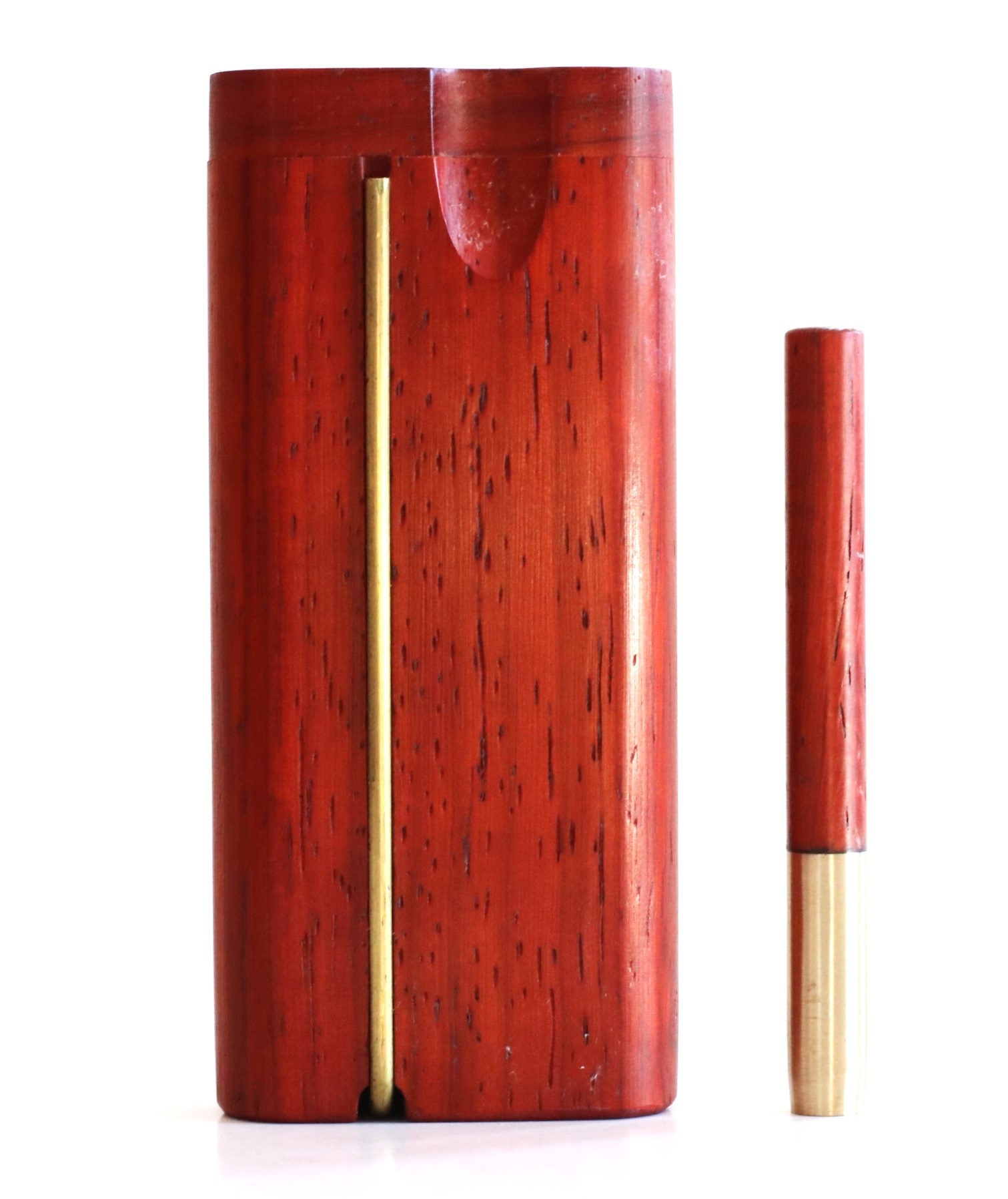 3" & 4" Red Padauk Swivel Lid Dugouts-Built in Poker & One Hitter Pipe - Padauk Dugout