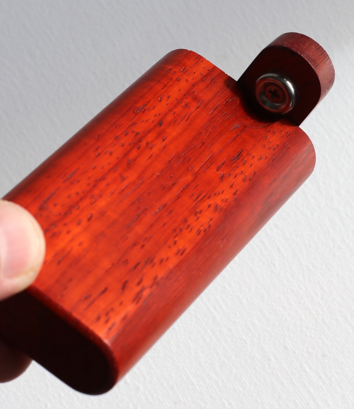 3" & 4" Padauk Spring Lock Dugouts & One hitter pipes-American Handcrafted Stash Boxes