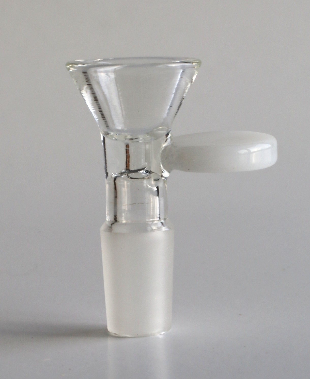 Glass Bowl Insert-14.5 mm- Frosted Male Insert Bowl with Glass Handle - Glass Bowl Insert