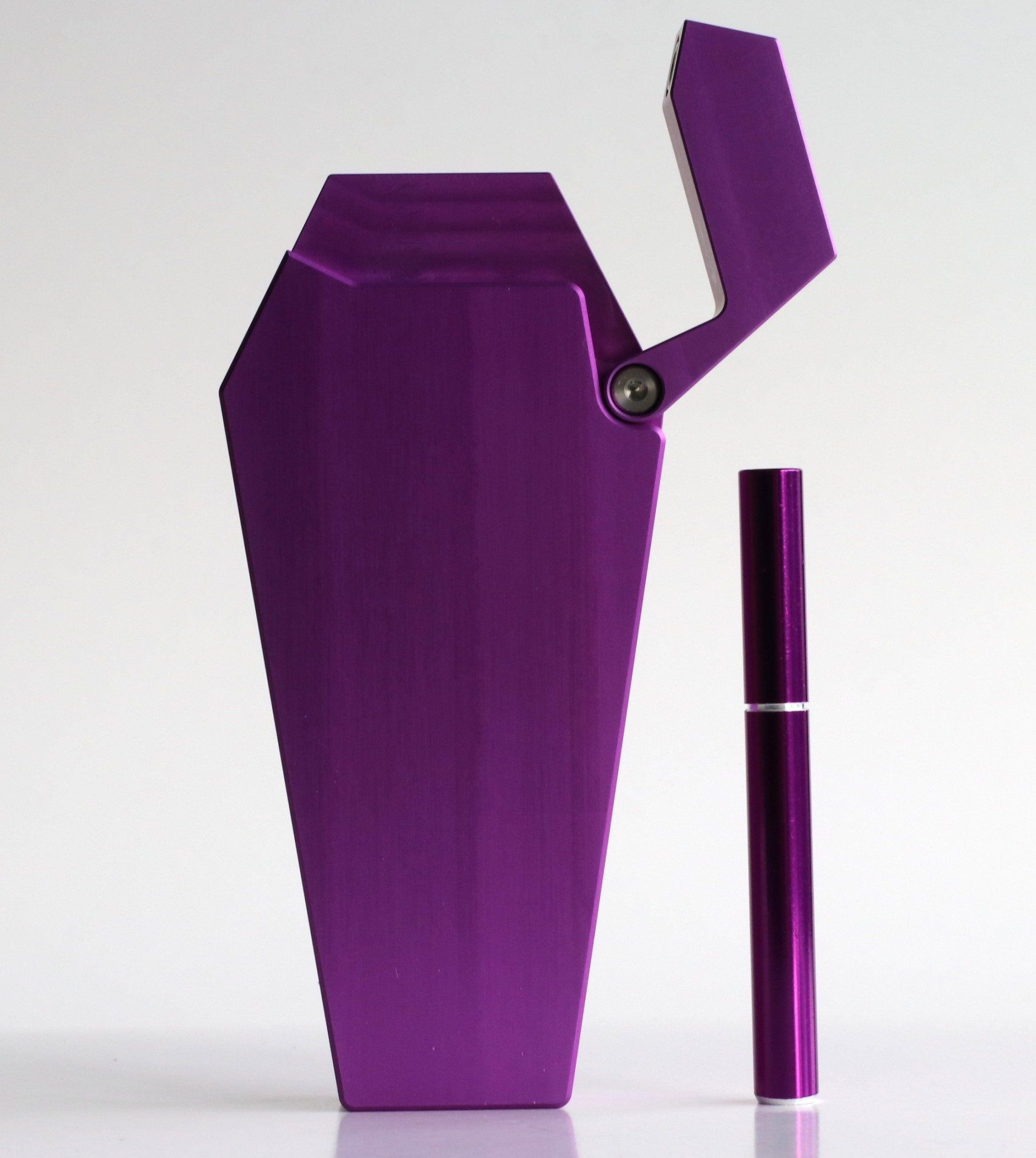 Casket Stash Metal Dugouts-4.5" Heavy Duty Stash Box w/ 2 Special One Hitter Pipes-21st Century Dugouts