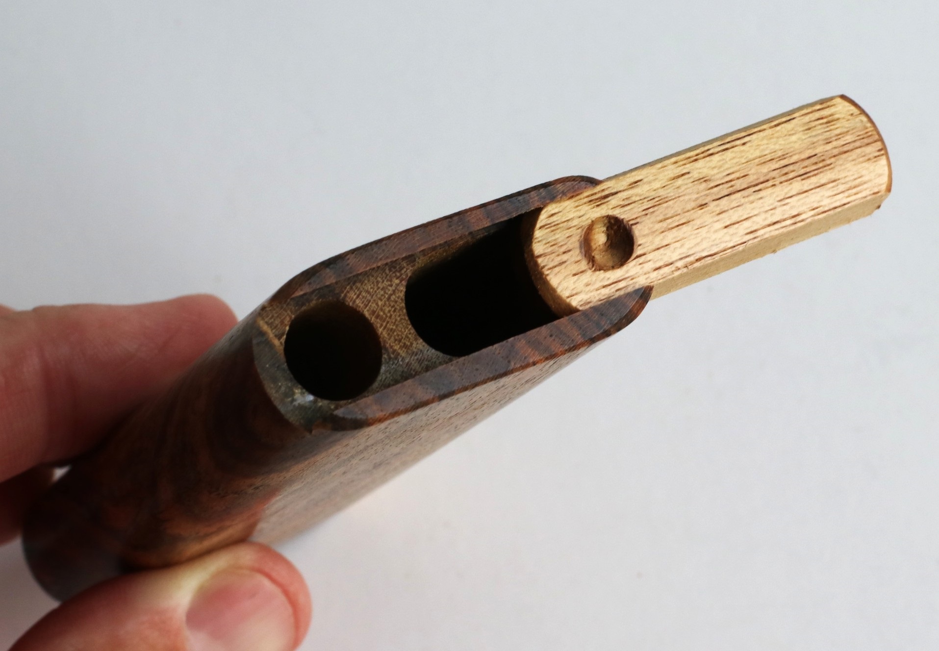 Bocote Wood Dugout & Brass one hitter pipe - Bocote Slider Lid Dugout