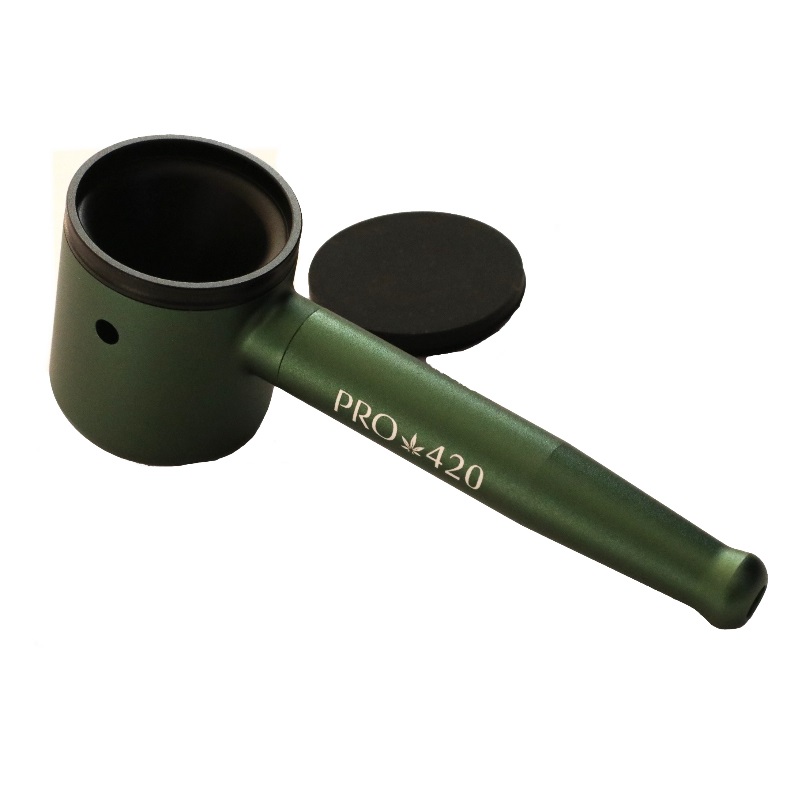 PRO 420 Aluminum Alloy Pipe-Lifetime Use-Large Bowl-4.5" Length-Green Heavy Duty Smoking Pipe - PRO 420 Aluminum Alloy Cob Pipe