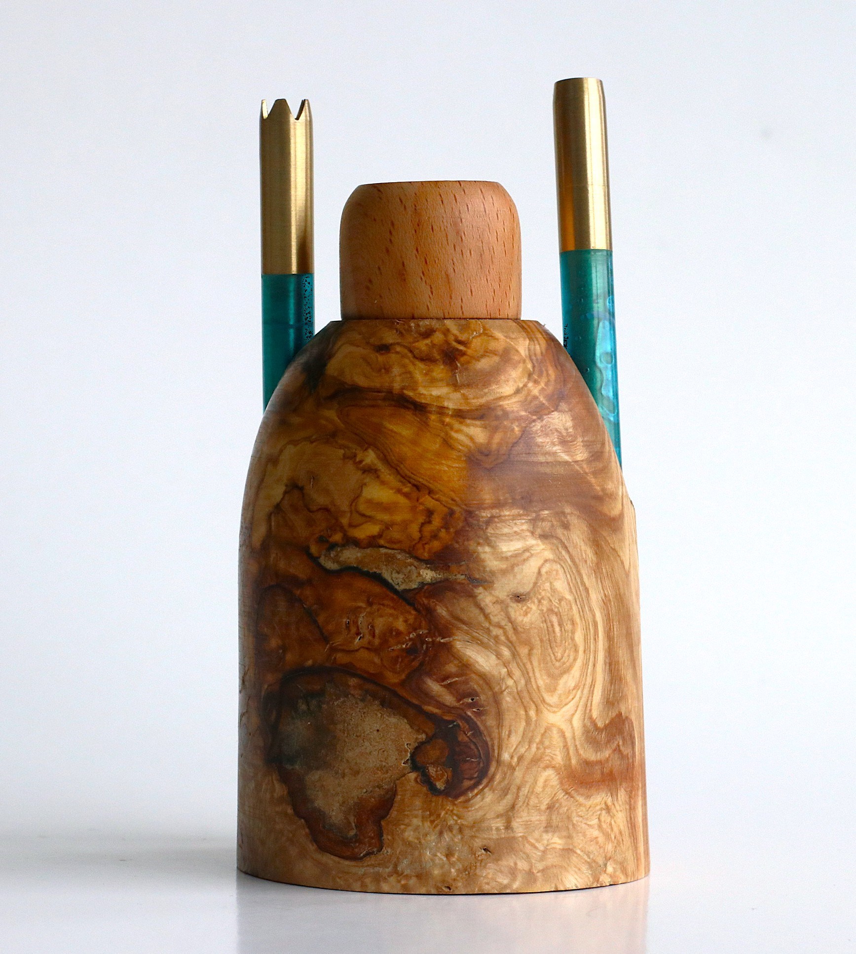 Olive Wood Tabletop Dugout- One Hitter Stash Box- Smoker's Gift