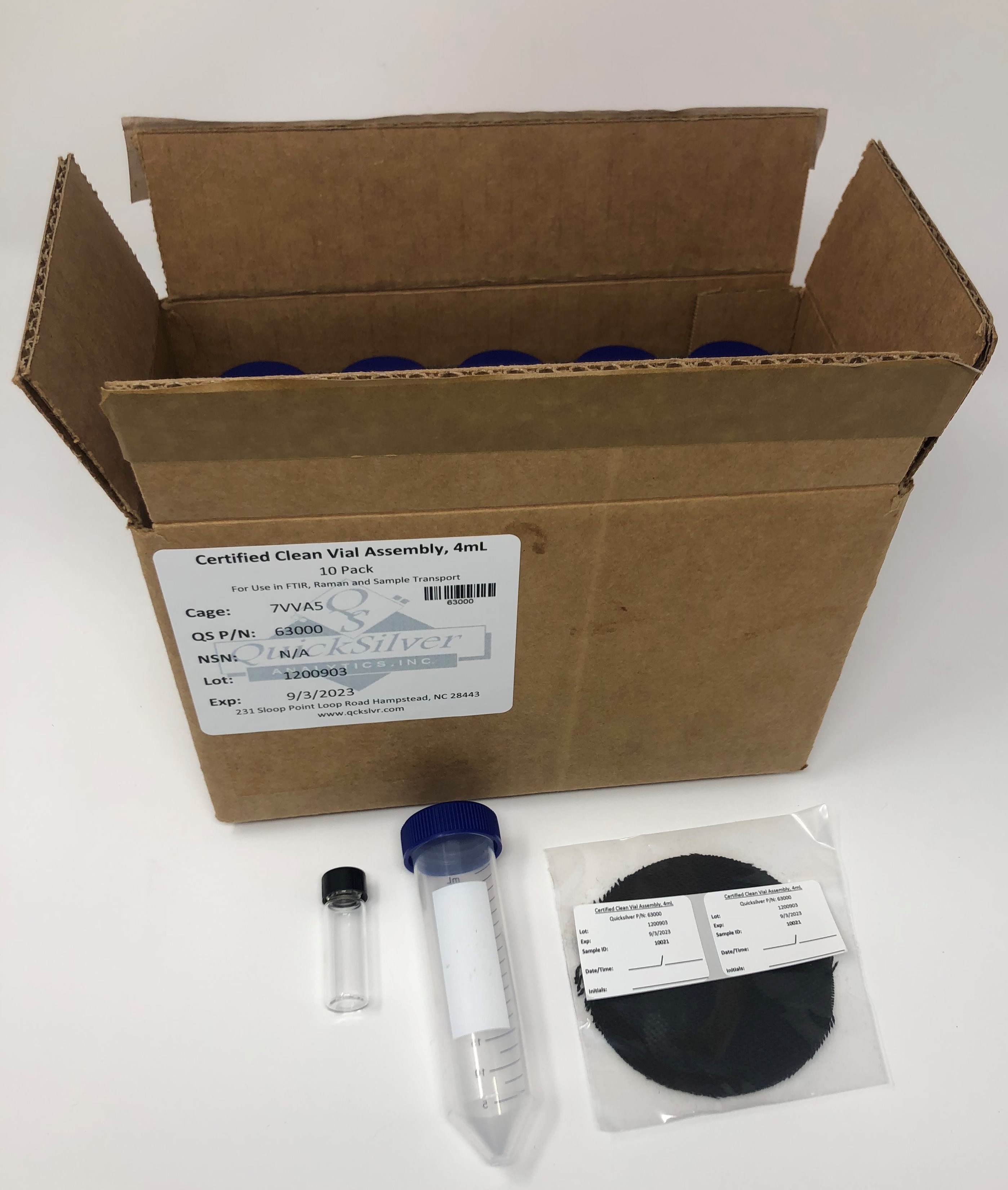 Certified Clean Vial Assembly, 4mL, 10/PK