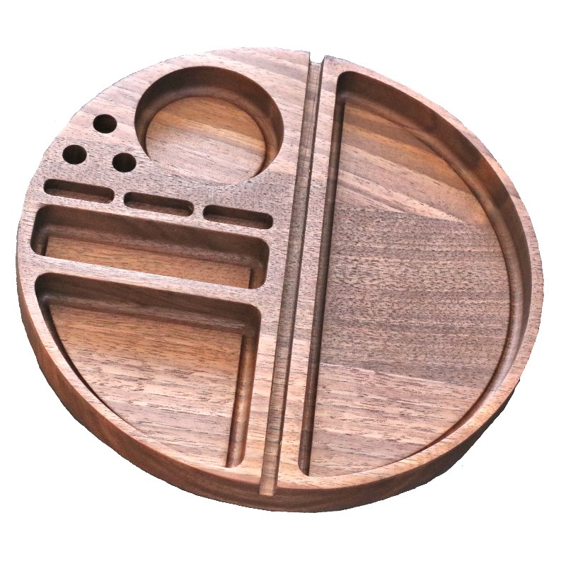 Handcrafted Walnut Rolling Tray- 9