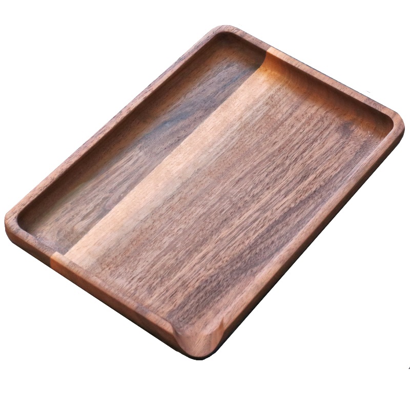 Walnut Rolling Tray-9 x 6-Small Handcrafted Wood Tray