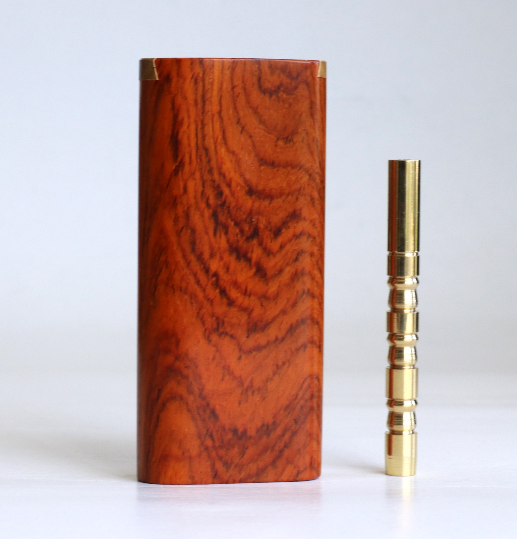 Cocobolo Slider Lid Dugout & One Hitter-Classy Handcrafted American Stash Box