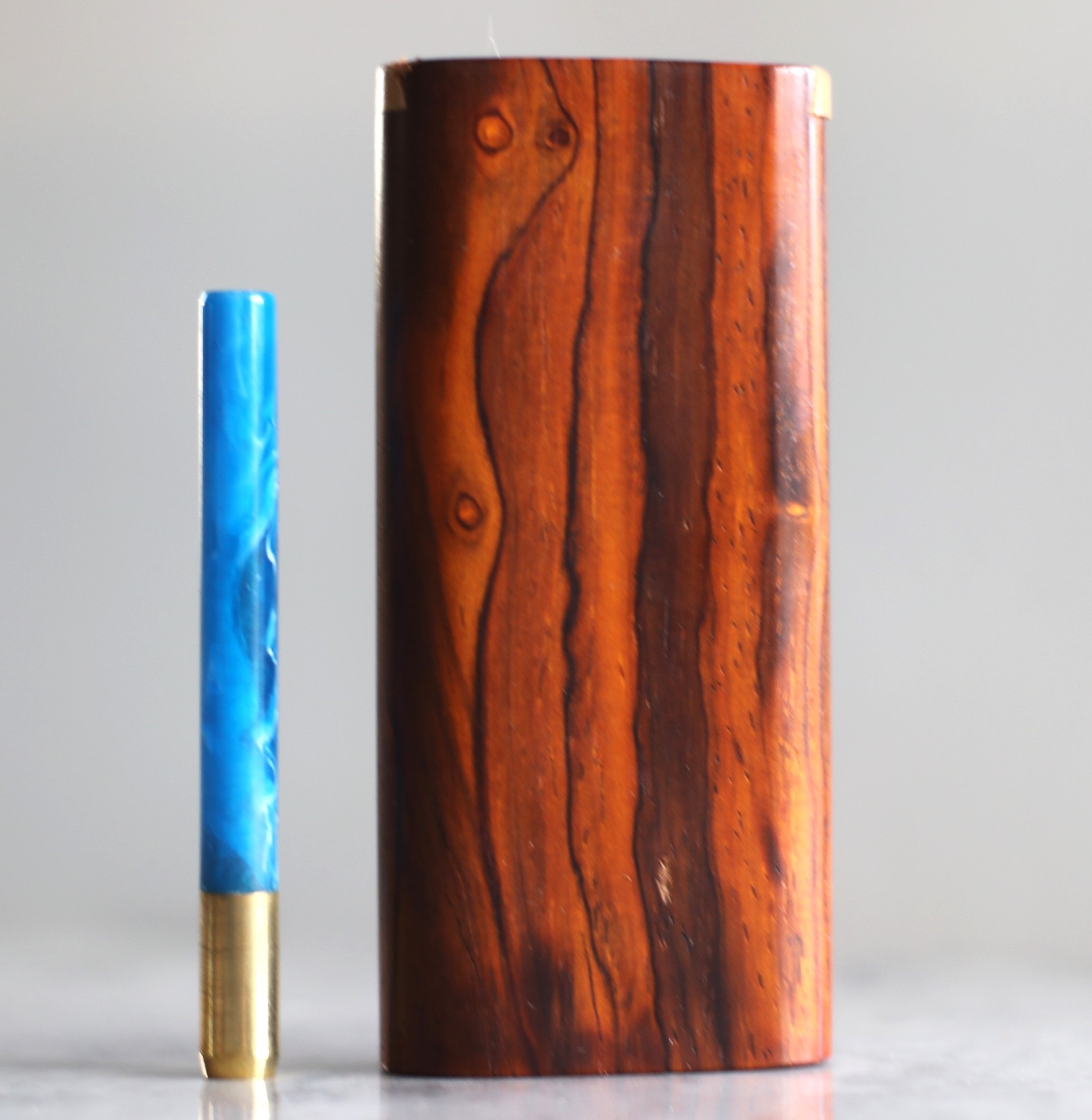 Cocobolo Slider Lid Dugout & One Hitter-Classy Handcrafted American Stash Box