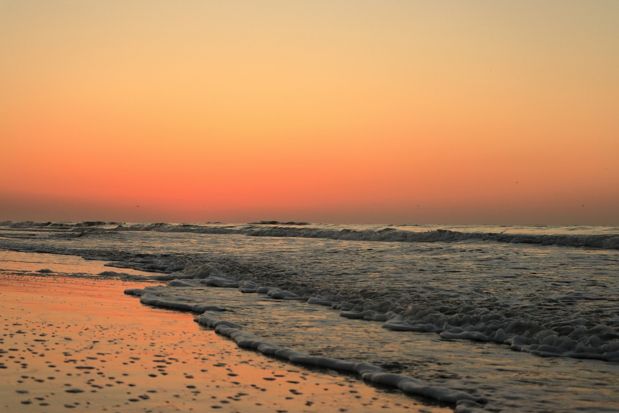 Golden sunrise over the ocean at Hilton Head Island, South Carolina